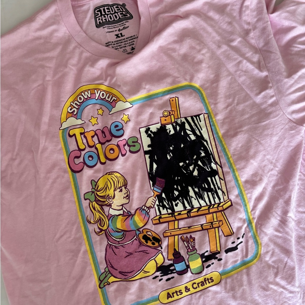 Steven Rhodes show your true colors pink graphic tee - brand new